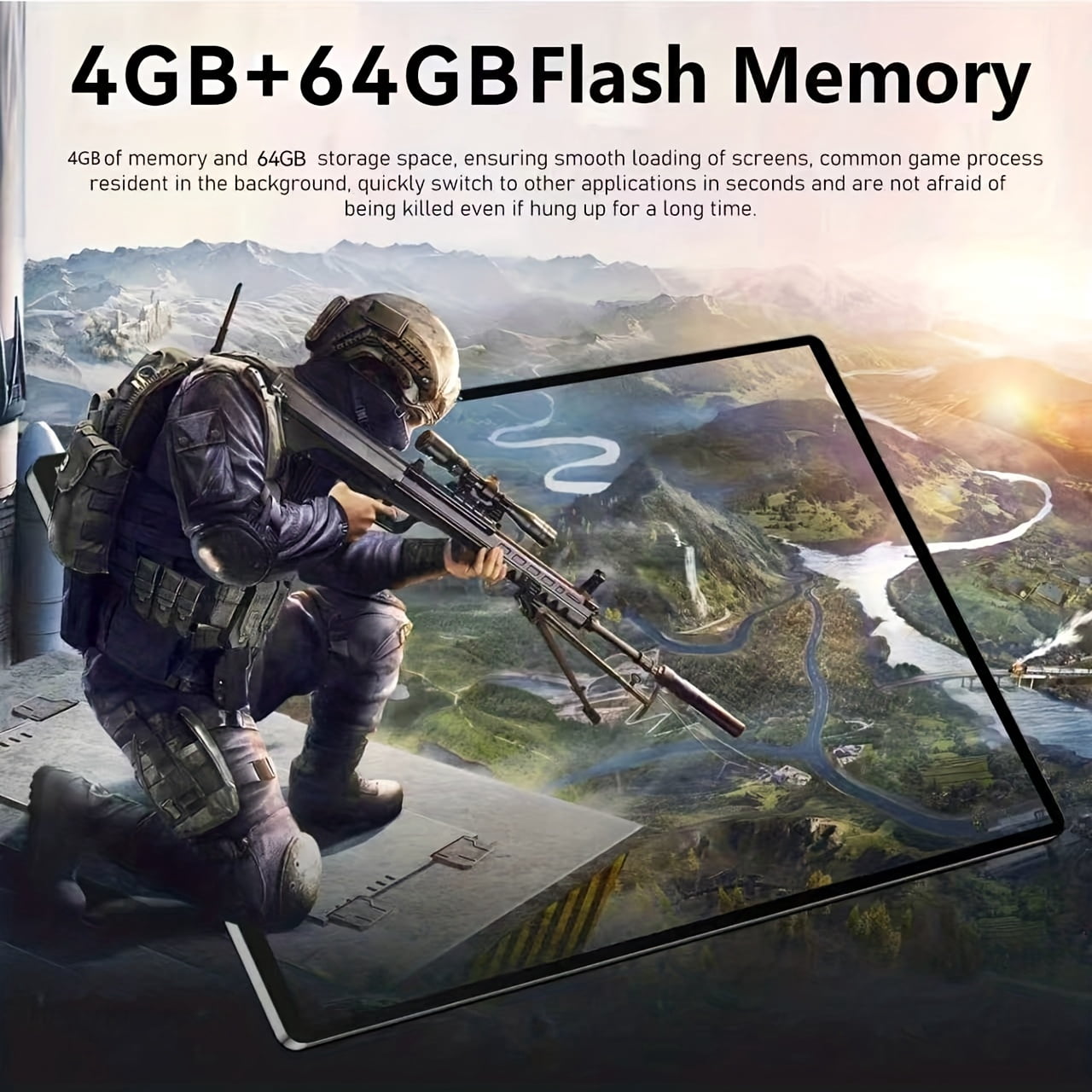 10.1-inch Tablet, Android 15 Operating System; 1280脳800 IPS HD Touchscreen Display, 8-core Processor, 4GB RAM, 64GB ROM, 5MP + 13MP Camera, 6000mAh Battery, Wi-Fi 5, Gray