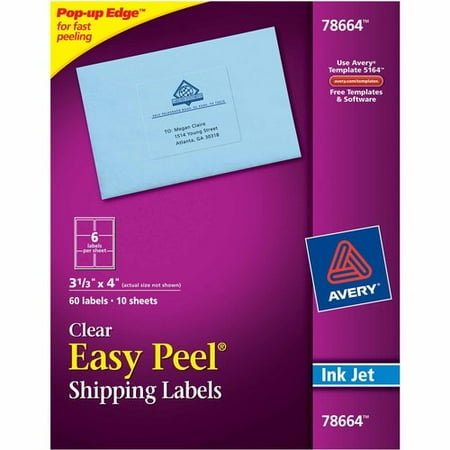 avery clear shipping label 6 up 60ct walmart com