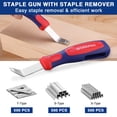 thumbnail image 5 of WORKPRO 3-in-1 Staple Gun Kit with 1500 Staples & Remover, Compatible with T50, U-Type, Brad Nails – Heavy Duty Manual Stapler for Upholstery & DIY, 5 of 8