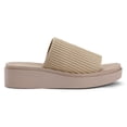 thumbnail image 6 of Bocca women Knit Platform Sandals Tan Open Toe 1.8 inch Slide Sandals 6M, 6 of 7
