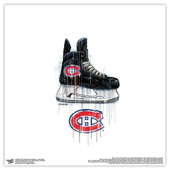 Gallery Pops NHL Montreal Canadiens - Drip Skate Wall Art, Unframed Version, 12" x 12"