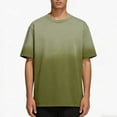 thumbnail image 2 of Stamzod Men's T-Shirts Fashion Vintage Washed Gradient Round Neck Tee Shirts Mens Loose Casual Short Sleeve Oversized Shirt Army Green XXXL, 2 of 5