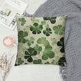 thumbnail image 2 of JEUXUS  St Patricks Day Pillow Cover  Shamrock Lucky Clovers Green Decorative Throw Pillow Case Saint Patricks Outdoor Cushion Cover for Home Couch Sofa Holiday Decor, 2 of 5
