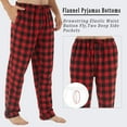 thumbnail image 2 of LNFINTDO 2 Pack Mens Flannel Pajamas Pants Plaid Pajama Bottoms Cotton Pj Pants for Men Sleep Loungewear, Red & Grey Plaid, Medium, 2 of 7