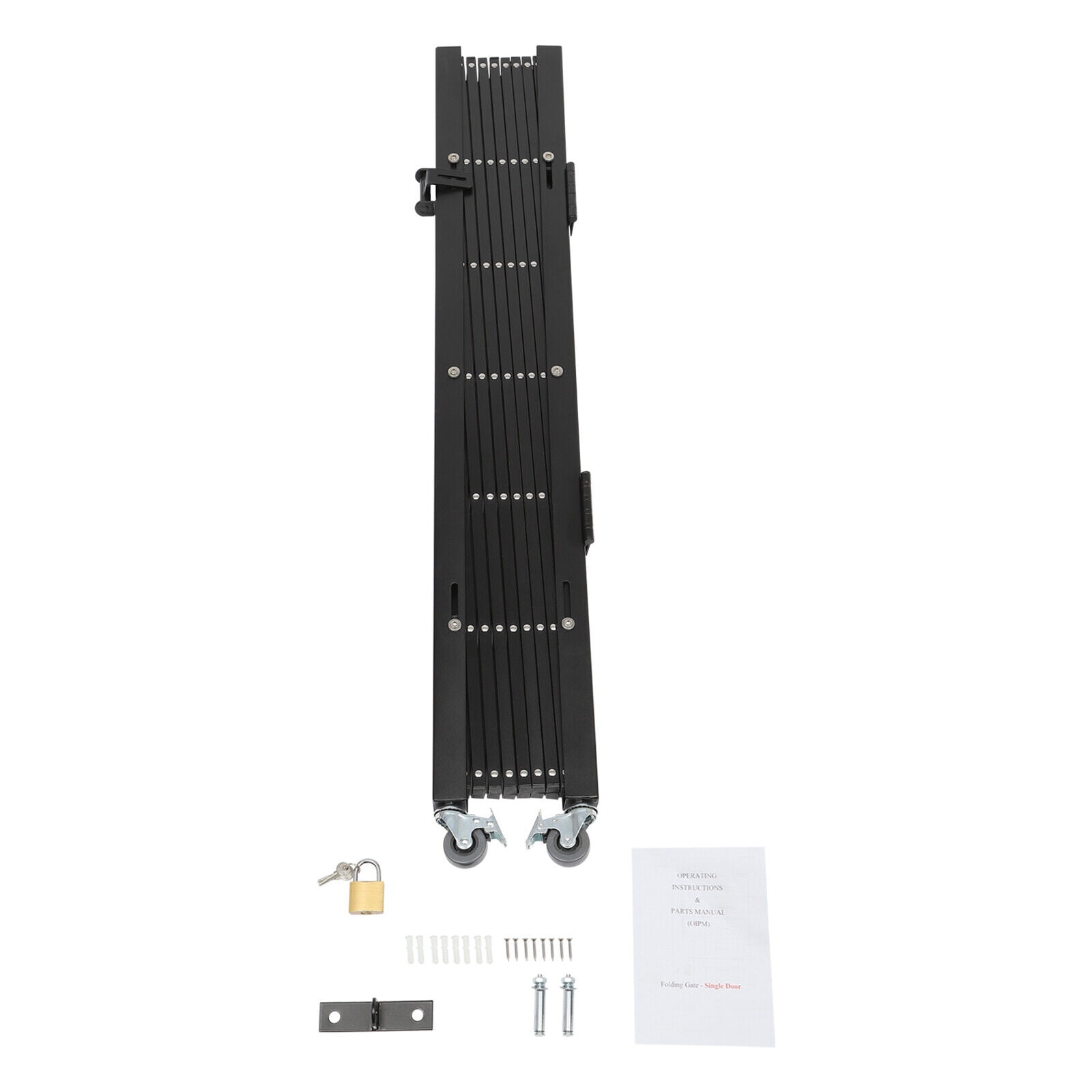 TFCFL Single Folding Security Gate Wall Mount ‎Expandable Folding Door Gate Iron Black 4.27' H x 36.6"/ 5.45'/ 5.91' W