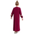 thumbnail image 2 of Linjinx Robe de Danse de Louange pour Filles Abaya à Manches Longues Robe Maxi de Fête Prière Musulmane Islamique Dubaï Robe Décontractée Bourgogne 6, 2 of 7