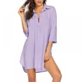 thumbnail image 1 of Vestidos camiseros para mujer, trajes de baño playeros de talla grande, trajes de baño playeros con escote en V profundo, trajes de baño de gran tamaño, camisas con botones S-3XL, 1 of 8