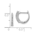thumbnail image 2 of Real 14kt White Gold Polished Diamond Hinged Hoop Earrings, 2 of 2