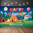 thumbnail image 5 of Colorful Design Happy Camper Tent Banner Cartoon Campfire Decoration for Outdoor Adventure Kids Party Summer Evening, 5 of 9