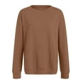 thumbnail image 4 of Splozh Chandail à Col Rond à Manches Longues pour Femmes Chandails à Manches Longues pour Femmes Décontracté Grande Taille Chandail à Col Rond Chandail d'Automne Tendance Chandail Vêtements d'Hiver Café,2TG, 4 of 6