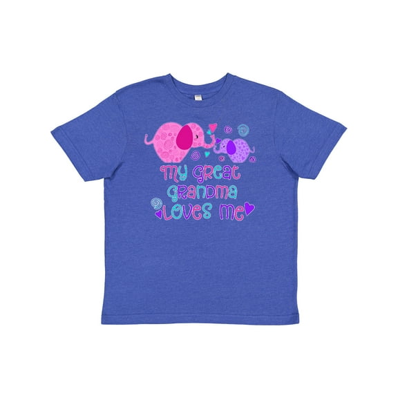 Inktastic My Great Grandma Loves Me- cute elephants Youth T-Shirt