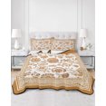 thumbnail image 2 of Twin XL Quilt Bedding Set, Orange Floral Reversible Summer Quilt 3 Pieces, Vintage Flowers Botanical Farmhouse Greek Key Lightweight Bedspreads Coverlets with 2 Pillow Shams for All Seasons, 2 of 5