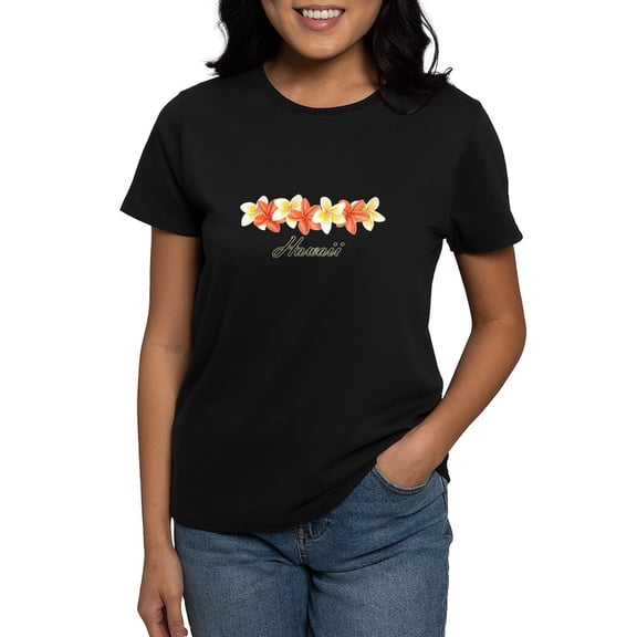CafePress - Plumeria Band Women's Dark T Shirt - Women's Traditional Fit Dark T-Shirt