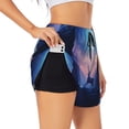 thumbnail image 3 of Lsque Night Sky Elk Printed Women's Running Shorts with Liner Pockets,Elastic Quick Dry Workout Athletic Gym Yoga Shorts,Womens High Waist Shorts-Medium, 3 of 9