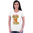 thumbnail image 3 of Will Trade Sister for Pizza Joke Womens Slim Fit Graphic Tee Brisco Brands L, 3 of 5