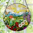 thumbnail image 1 of Vidriera Suncatcher Pauyadu Mountain con flores silvestres, 20 cm, 1 of 6