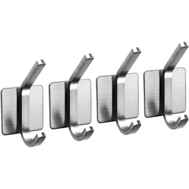 Ganchos adhesivos de acero inoxidable para decoración del hogar, ganchos autoadhesivos resistentes, fáciles de instalar, resistentes al agua, extraíbles sin dañarlos, diseño moderno para cocina,