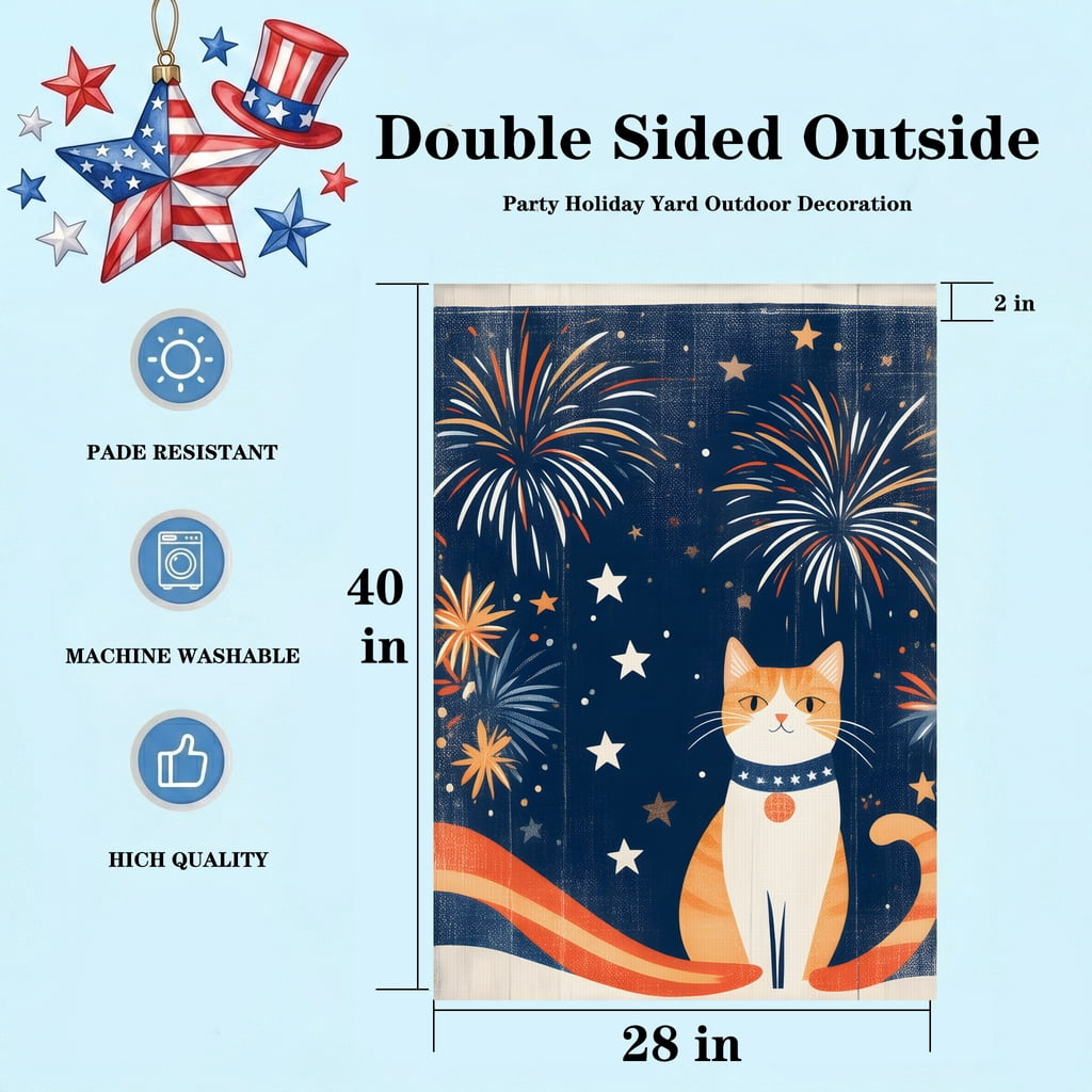 American Garden Flag 250 Years the 4th of July Large 28x40" Home Flag Outdoor American Flag Decor