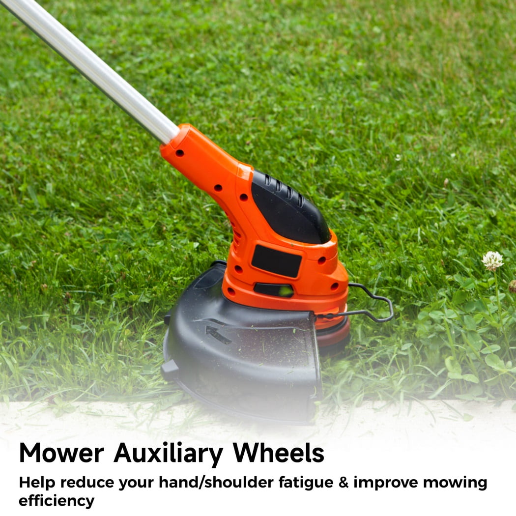Weed Wacker Wheel Attachment, Adjustable Support Wheels Auxiliary, Mower Attachment for Weed Trimmer Gas String Trimmer Electric Brushcutter with 1-1.1inch Shaft Tube