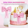 thumbnail image 3 of 2 Pcs Bow Cake Toppers for Princess Birthday Cake Decorations Coquette Cake Decors Bowknot Party Decorations, 3 of 8
