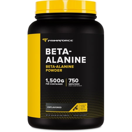 PrimaForce Beta Alanine Powder, Unflavored, 1.5 kg - Gluten Free, Non-GMO Supplement for Men and Women