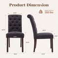 thumbnail image 3 of Upholstered Parsons Dining Chairs Set of 6, Button Tufted Kitchen Side Chair for Dining Room, Black, 3 of 9