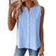 thumbnail image 4 of Camisas de Verano de la Mujer Y Tops Cuello V sin Mangas Botón Completo Blusa, Tops sin Mangas de la Mujer de Verano de Color Sólido Casual Transpirable, 4 of 6