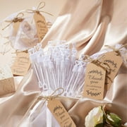 60 Set Wedding Favors for Guests Bulk Include 60 Mini Bubble Wands Tube(No Bubble Liquid) 60 Organza Gift Bags 60 Thank You Cards for Wedding Party Bridal Shower Souvenir Gift