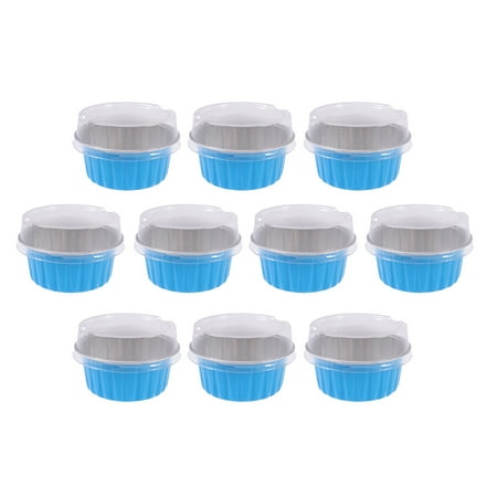 

NUOLUX Cups Muffin Cupcake Foil Baking Aluminum Pan Tart Molds Egg Lids Liner Liners Cup Disposable Cake Round Mold Metal