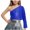 Blue, variant on AUNVITO Kids Girls One Shoulder Long Sleeve Dance Crop Top Shiny Sparkly Hip Hop Streetwear Cropped T-Shirts Dancewear