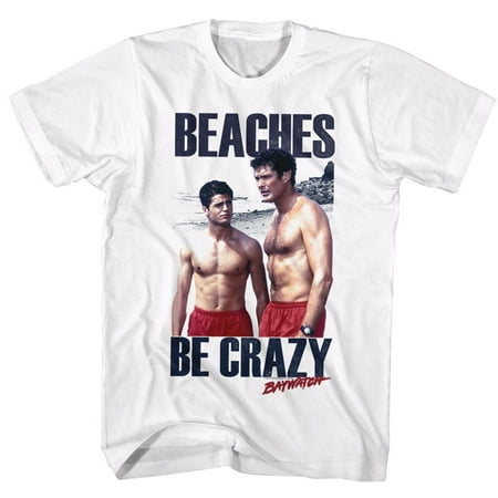 BAYWATCH-BEACHES-WHITE ADULT S/S TSHIRT-4XL