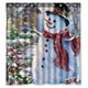 GCKG Noël Bonhomme de Neige Noël Santa Claude Imperméable Rideau de Douche en Polyester et Crochets Taille 66x72 Pouces – image 1 sur 4