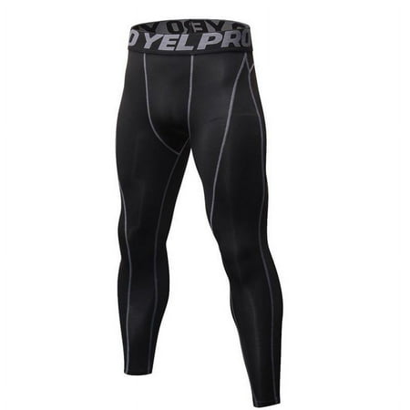 MAYNOS Boys Leggings Quick Dry Youth Man Compression Pants Sports Tights Basketball Base Layer (Black Gray)
