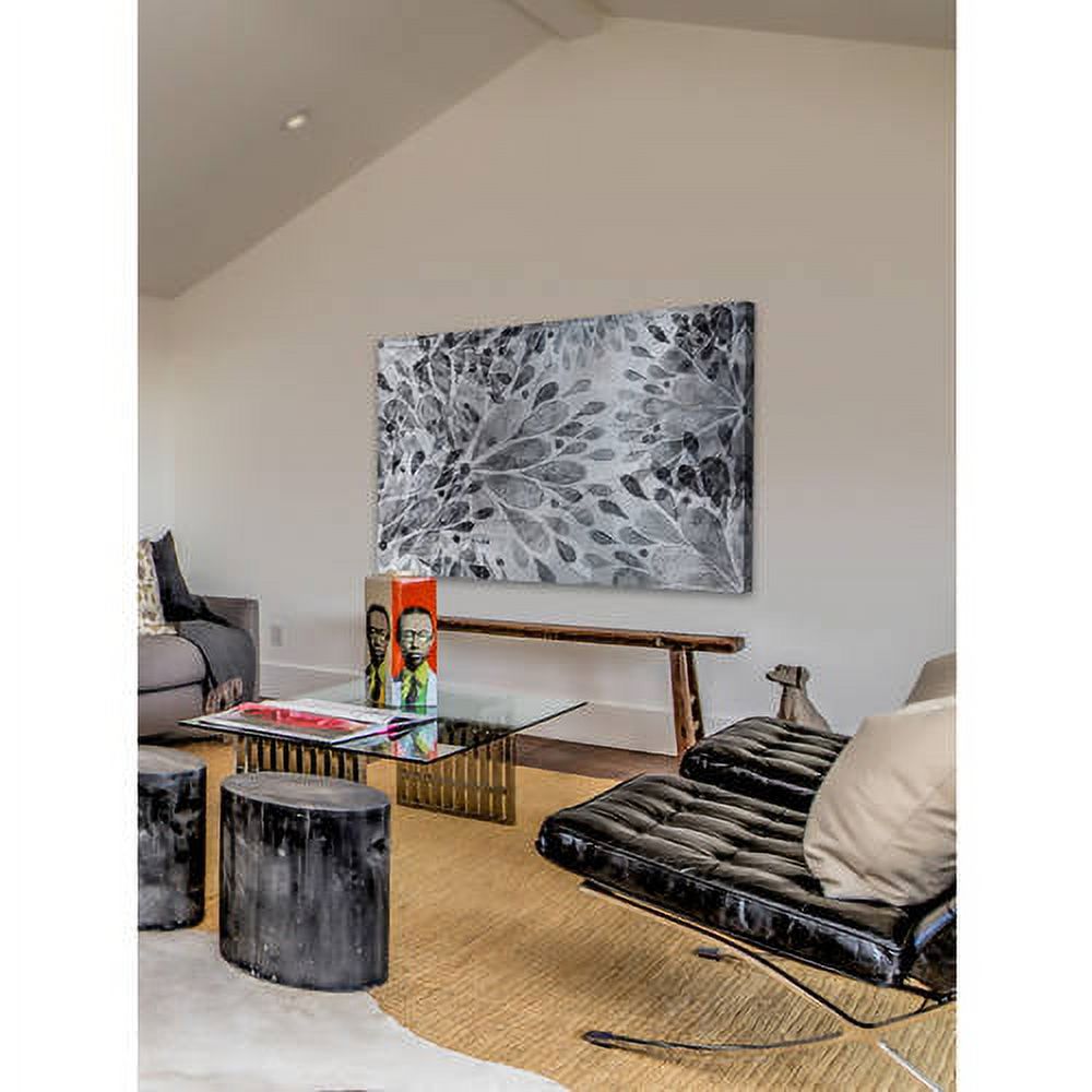 "Monochrome Floral" Painting Print on Wrapped Canvas