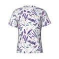 thumbnail image 3 of Naloa Lavender Flowers Men's T-Shirt Sport T-shirt Men's Basic Tee Casual Men's Shirt, Round Neck, Short Sleeves - Large, 3 of 5