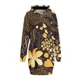 thumbnail image 3 of Leopard Print Dresses for Women Fashion Hoodie Dress Casual Long Sleeve Loose Dress with Pockets, 3 of 7