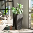 thumbnail image 3 of XBrand Modern 28-Inch Tall Square Planter, Modern Tapered Planter Perfect for Indoor & Outdoor Planter, Patio Décor, Set of 2, Black, 3 of 10