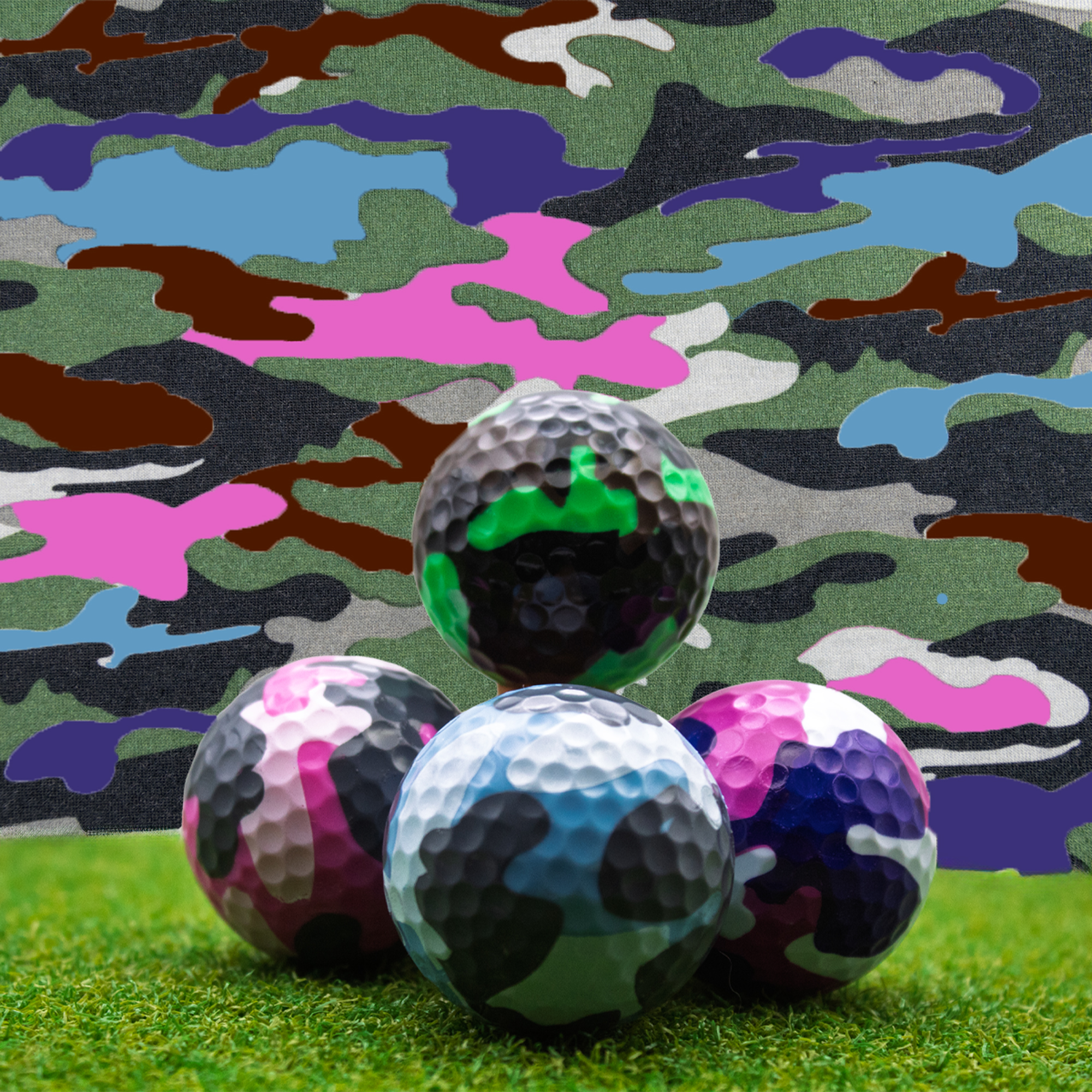 Mixed Camoflauge Golf Balls, 12 Pack by GBM GOLF