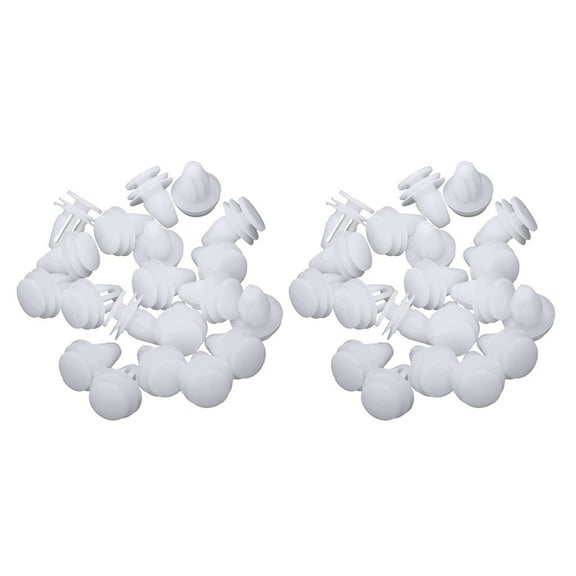 40 Pcs Car White Rivet Door Trim Clips Fastener