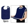 thumbnail image 6 of Gazechimp 3Pcs Adult Bibs Machine Washable Reusable Adjustable for Seniors Elderly Men dark blue, 6 of 8