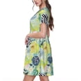 thumbnail image 2 of Balery Shell Clam Vestidos sueltos de manga corta para mujer, vestidos de verano 2025, vestidos casuales de corte A con vuelo., 2 of 6