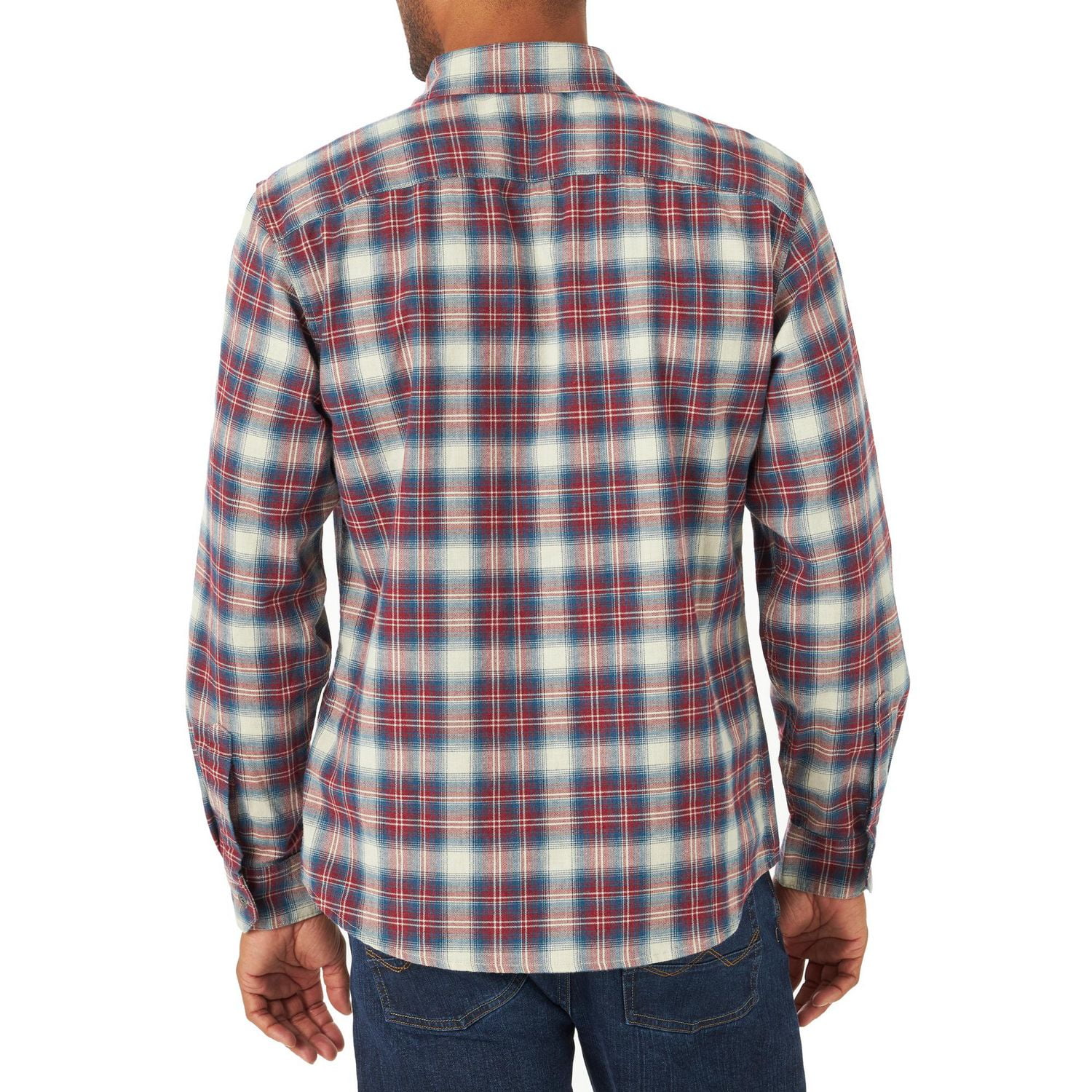 Chemise Western Wrangler Homme XL – Bleu Rouge à Carreaux – Manches Longues