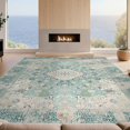 thumbnail image 2 of Design&I 3'x5' Washable Throw Rug Ultra-Thin & Non-Slip Skid-Resistant Small Vintage Patchwork Medallion Mosaic Tiles Faded Floral Motifs for Entryway, Kitchen, 2 of 7