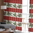 thumbnail image 6 of Christmas Pine Cones Sheer Curtains 72 Inches Long, Classic Red Buffalo Plaid Winter Light Filtering Window Curtains for Living Room/Bedroom, Rod Pocket Voile Sheer Drapes, 52"Wx72"L, 2 Panels, 6 of 9