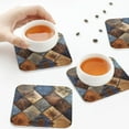 thumbnail image 4 of Leather Coasters with Heat-resistant for Drinks, Rustic Tile Pattern Cup Coasters Cup Pad Mat for Tabletop Protection, Coffee Table, Office Desk and Housewarming Gift, 4 of 5