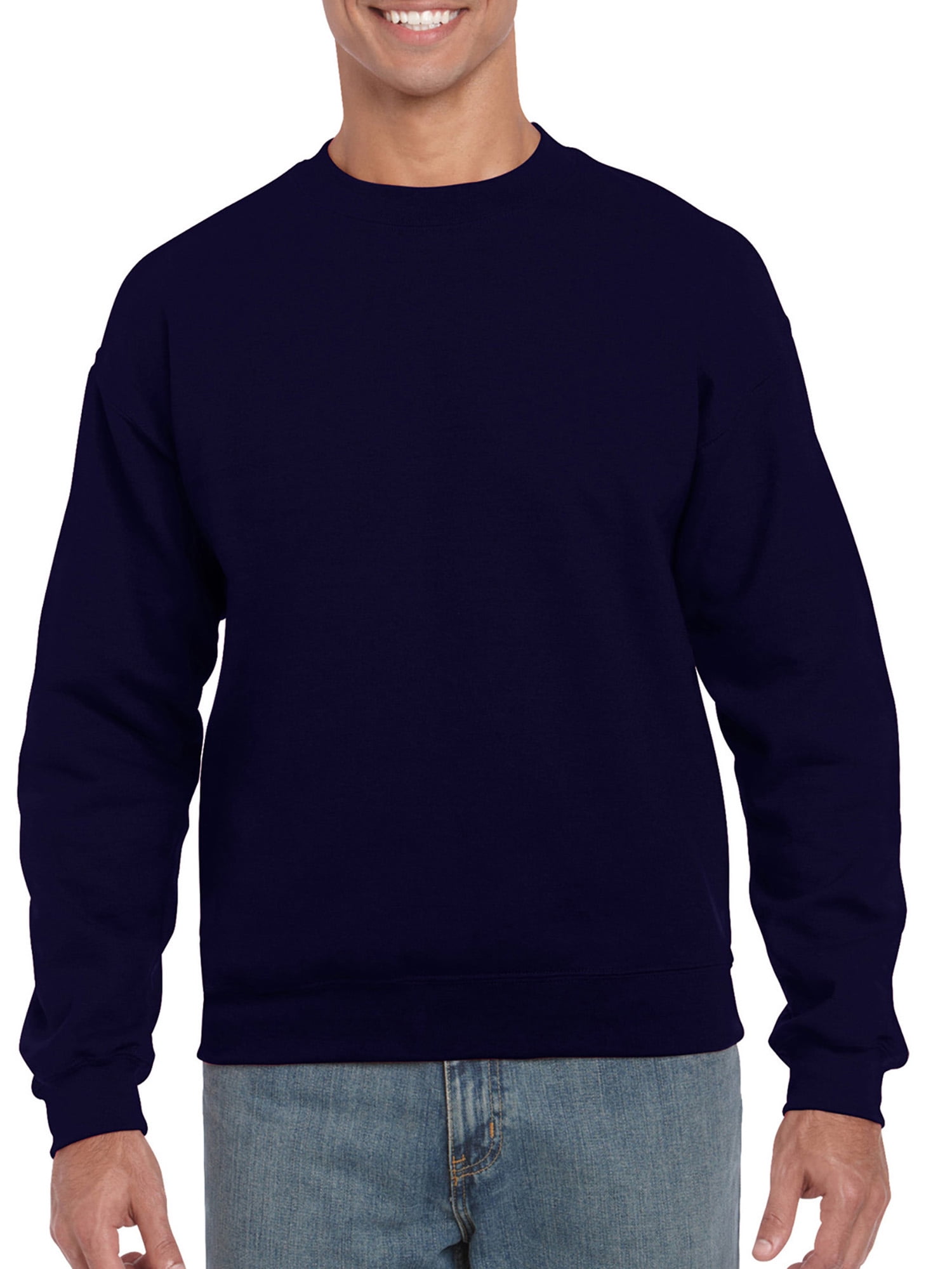 Navy, XL Premium Cotton Crew Neck Sweatshirt