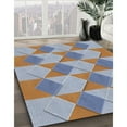 thumbnail image 3 of Ahgly Company Machine Washable Indoor Square Transitional Light Steel Blue Area Rugs, 3' Square, 3 of 7