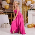 thumbnail image 6 of MEZZALL Girls Sleeveless Tiered Ruffle Party Dress With Top Ruched Waist Asymmetrical Bow Back Detail Solid Color Relaxed Fit Dresses, 6 of 7