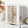 thumbnail image 4 of 360° Rotating Jewelry Box for Women, Wooden Large Jewelry Organizer with 5 Drawers, Vertical Open Design Jewelry Organizers and Storage for Earring Ring Necklace Bracelet, 4 of 8