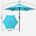thumbnail image 3 of Autlaycil 9ft Outdoor Patio Umbrella 6 Ribs with Tilt & Crank Patio Table Umbrella-Blue, 3 of 7